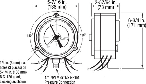 45APEF Series Panel Mount Diagram