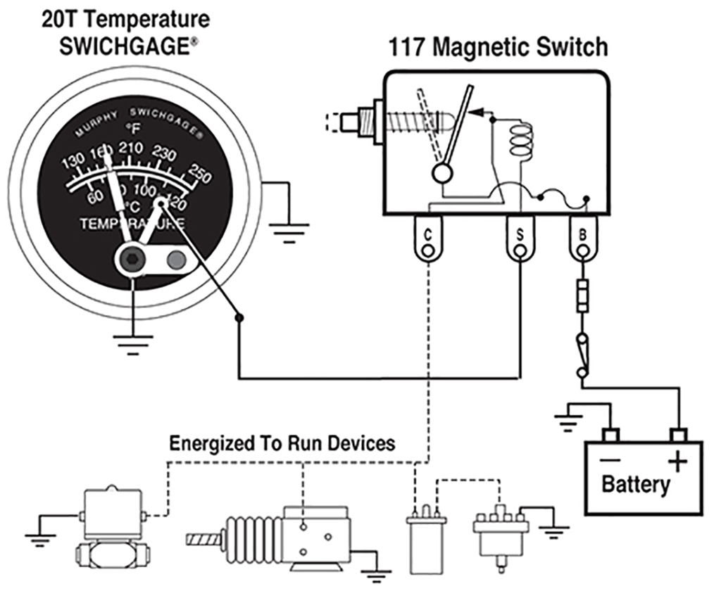 20T/25T Swichgage Series Typical with 117 Magnetic Switch 