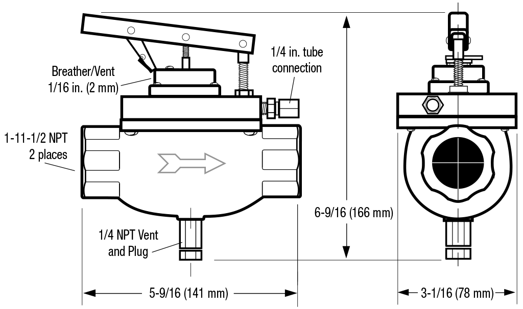 M2582-P Dimensions