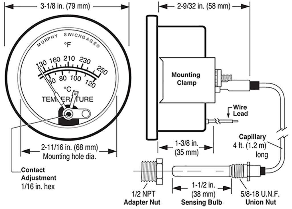 20T/25T Swichgage Series Dimensions 25T